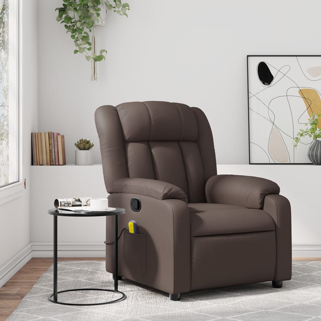 Massagestoel verstelbaar kunstleer bruin is nu te koop bij PeponiXL, paradijselijk wonen!
