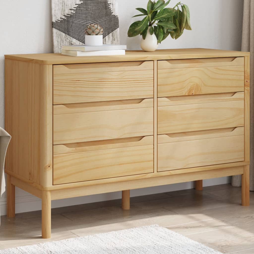 Ladekast FLORO massief grenenhout wasbruin is nu te koop bij PeponiXL, paradijselijk wonen!