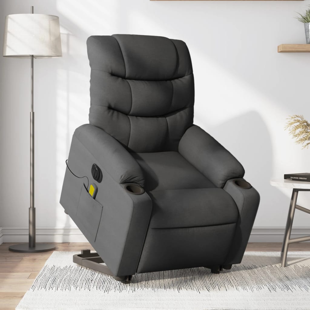 Sta-op-massagestoel elektrisch verstelbaar stof donkergrijs is nu te koop bij PeponiXL, paradijselijk wonen!