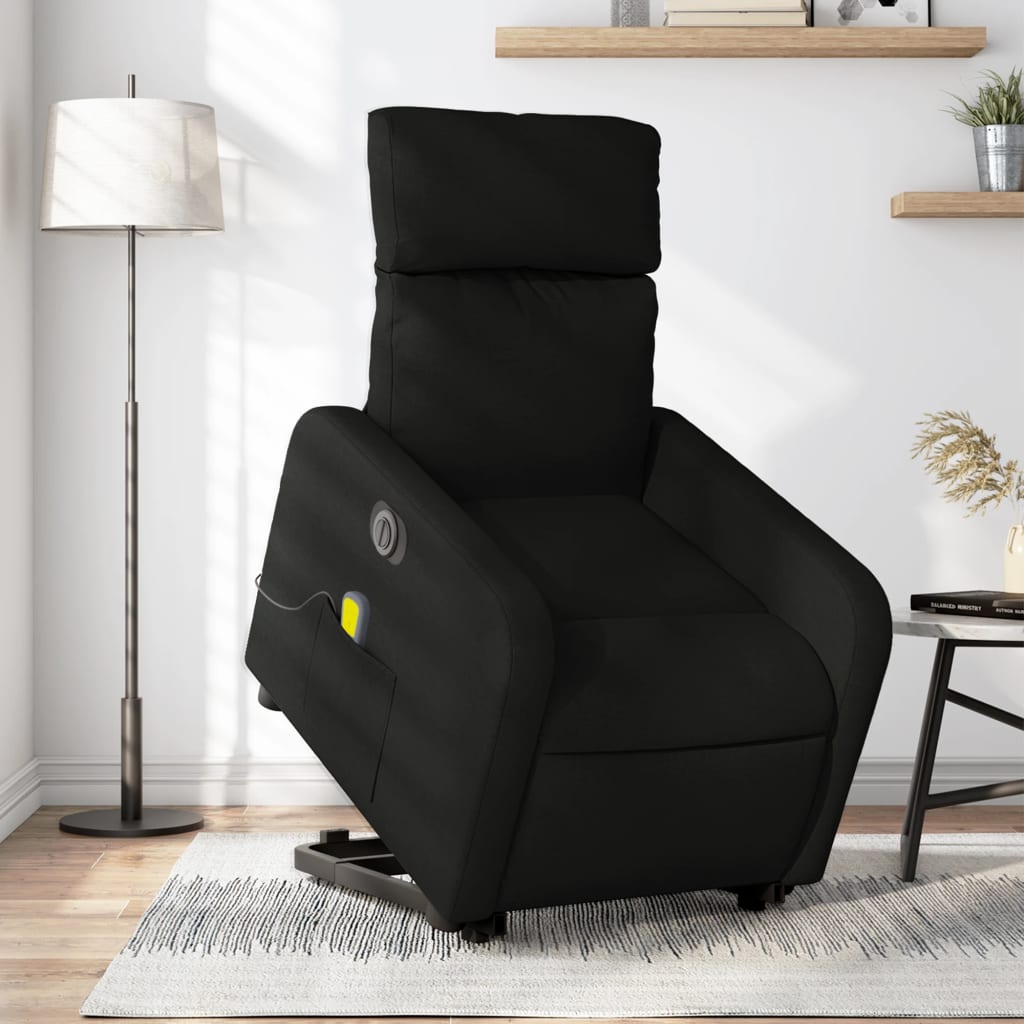 Sta-op-massagestoel elektrisch verstelbaar stof zwart is nu te koop bij PeponiXL, paradijselijk wonen!