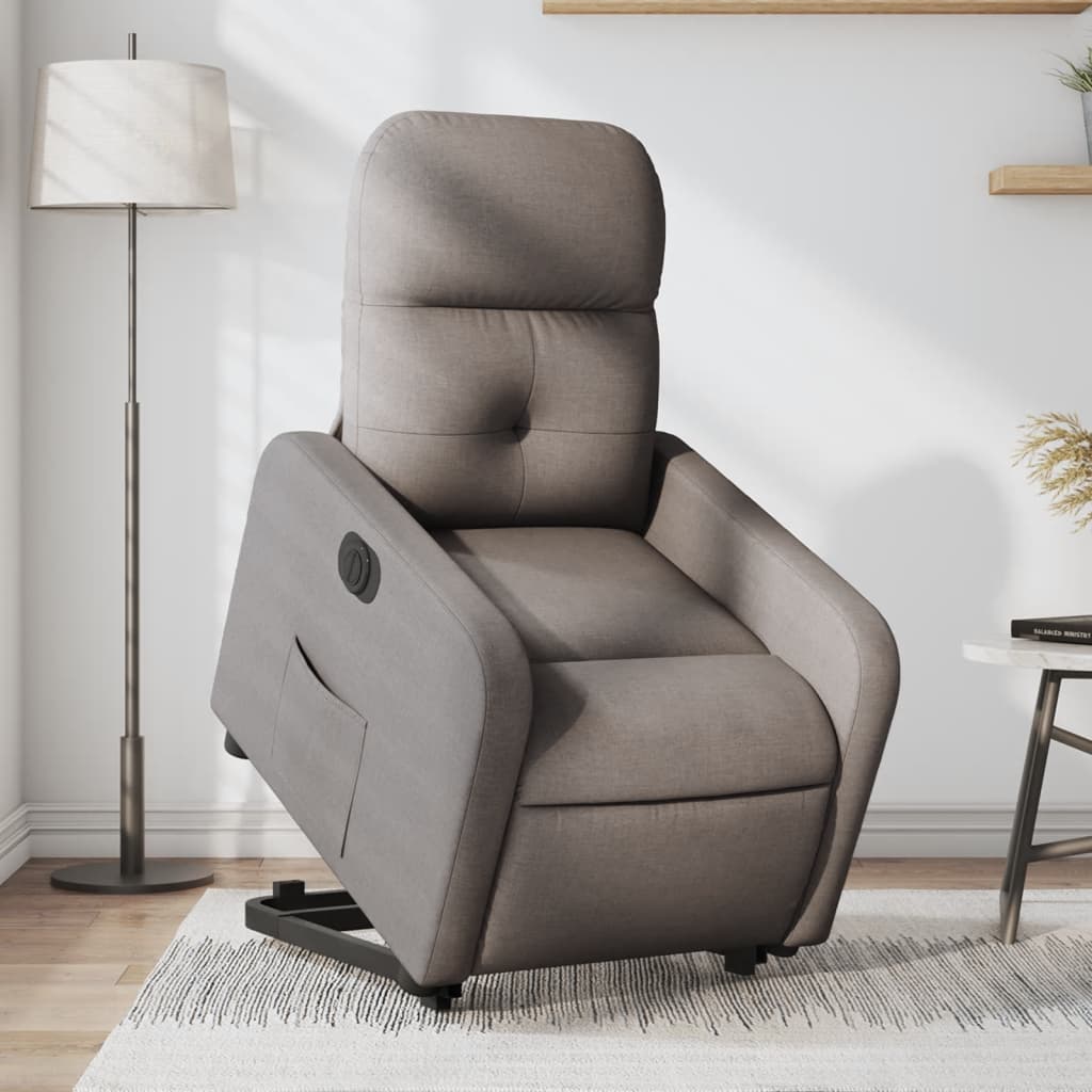 Sta-op-stoel elektrisch verstelbaar stof taupe is nu te koop bij PeponiXL, paradijselijk wonen!