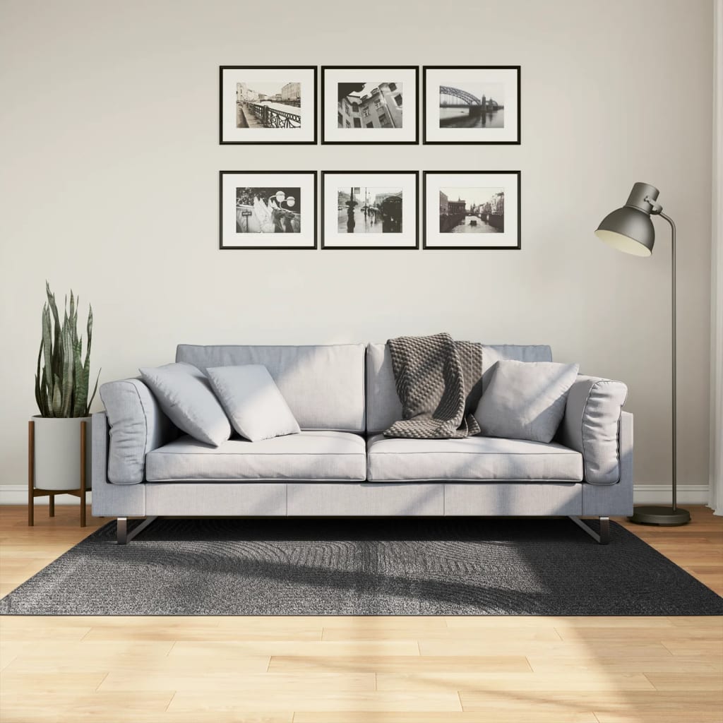 Vloerkleed IZA laagpolig Scandinavisch 120x170 cm antraciet is nu te koop bij PeponiXL, paradijselijk wonen!