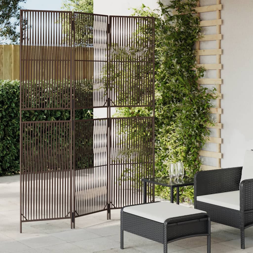 Kamerscherm 3 panelen poly rattan bruin is nu te koop bij PeponiXL, paradijselijk wonen!