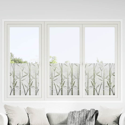 Raamfolies 2 st mat bamboepatroon PVC is nu te koop bij PeponiXL, paradijselijk wonen!