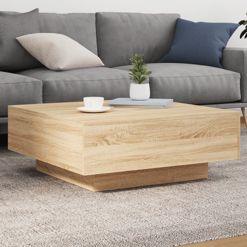 Salontafel 80x80x31 cm spaanplaat sonoma eikenkleurig is nu te koop bij PeponiXL, paradijselijk wonen!