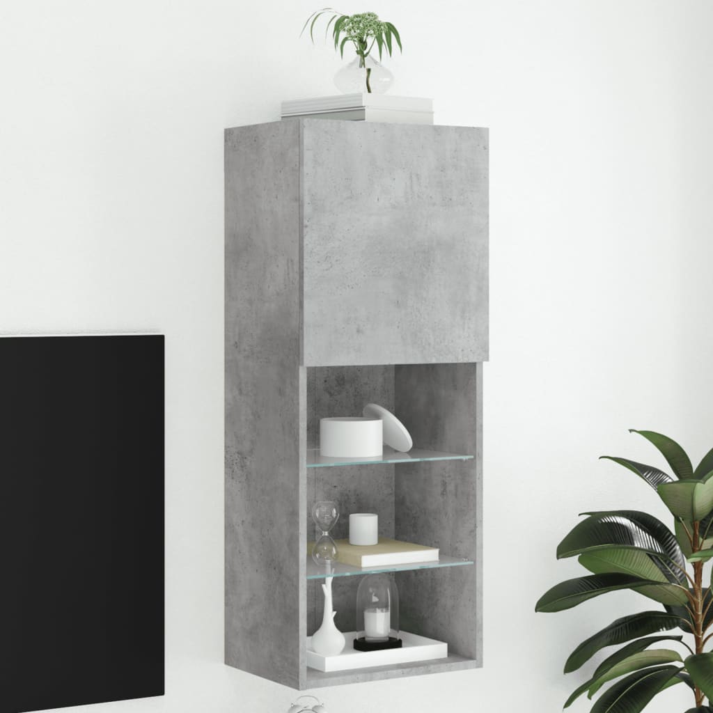 Tv-meubel met LED-verlichting 40,5x30x102 cm betongrijs is nu te koop bij PeponiXL, paradijselijk wonen!