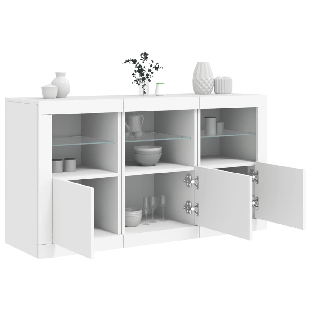 Dressoir met LED-verlichting 123x37x67 cm wit is nu te koop bij PeponiXL, paradijselijk wonen!