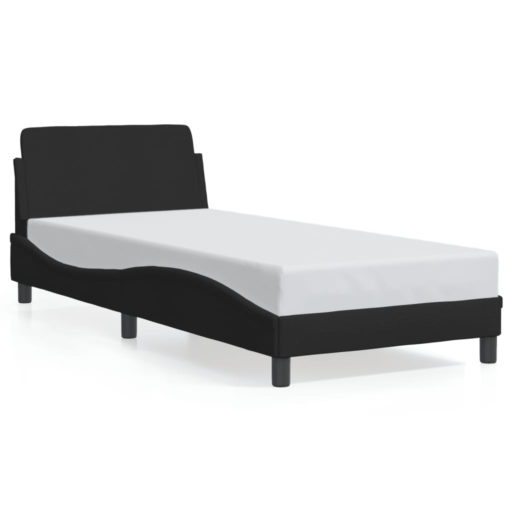 Bedframe met hoofdeinde "Dover" 80x200 cm stof zwart is nu te koop bij PeponiXL, paradijselijk wonen!