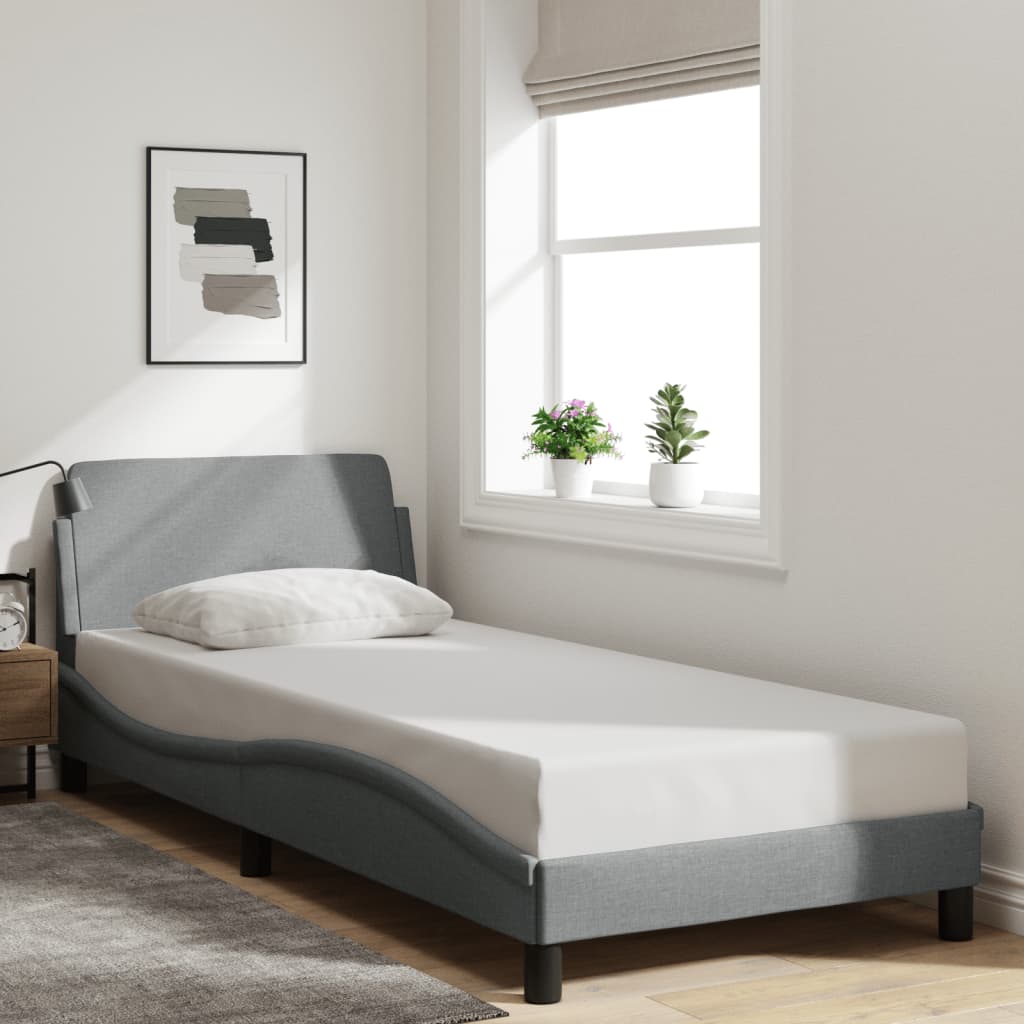 Bedframe "Dover" 90x200 cm stof lichtgrijs is nu te koop bij PeponiXL, paradijselijk wonen!