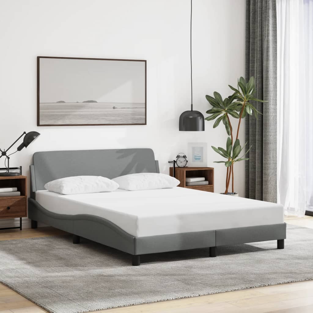 Bedframe "Dover" stof lichtgrijs 140x190 cm is nu te koop bij PeponiXL, paradijselijk wonen!