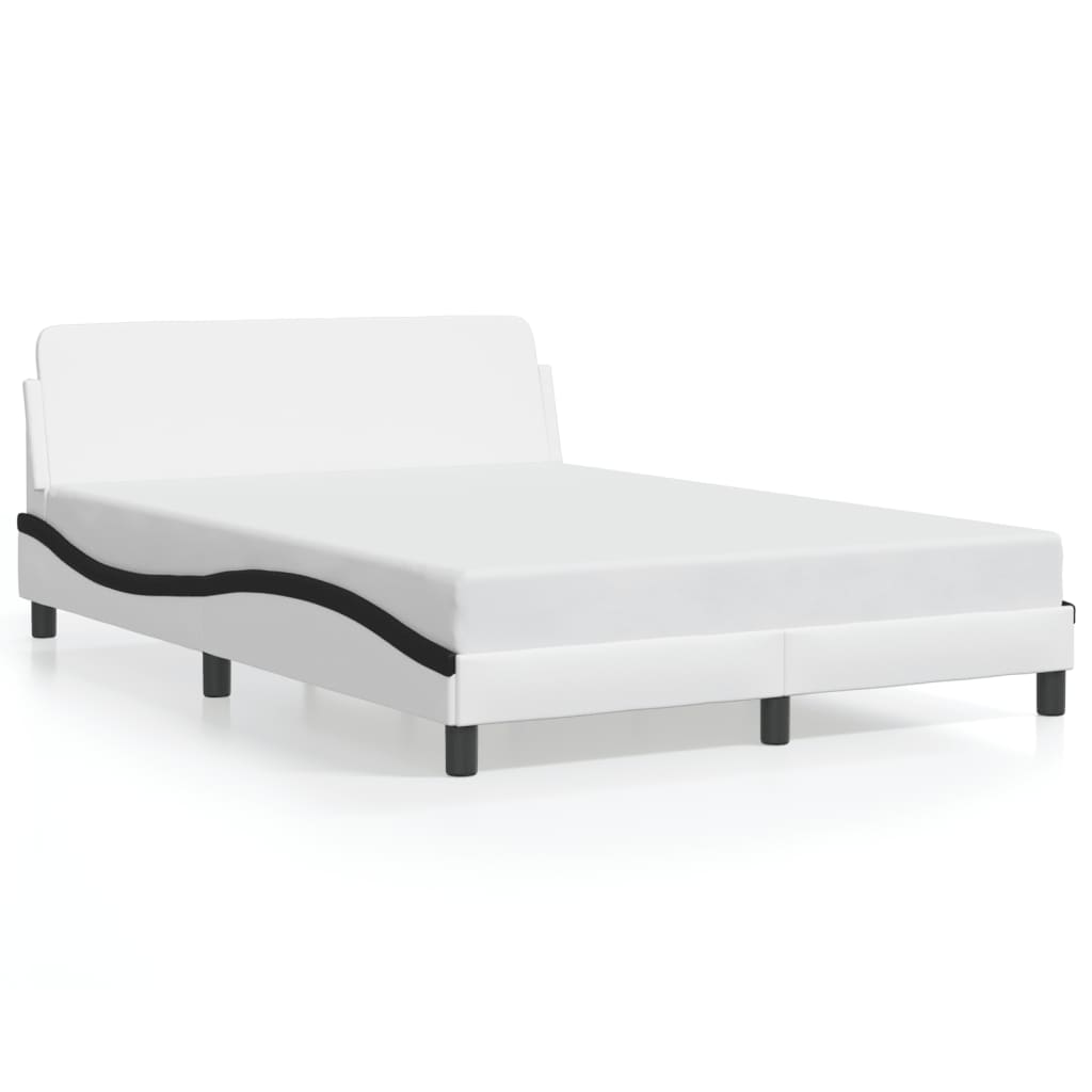 Bedframe "Dover" kunstleer zwart en wit 140x200 cm is nu te koop bij PeponiXL, paradijselijk wonen!