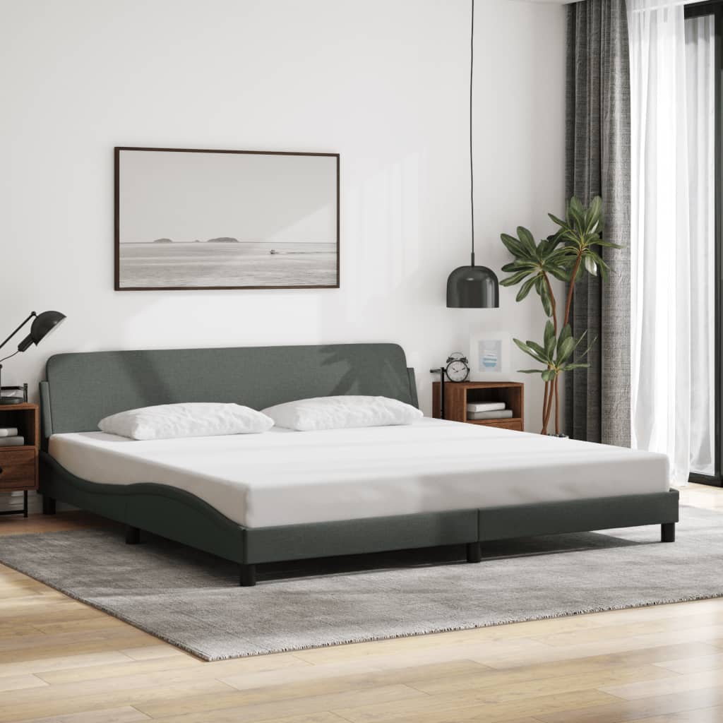 Bedframe "Dover" stof donkergrijs 200x200 cm is nu te koop bij PeponiXL, paradijselijk wonen!