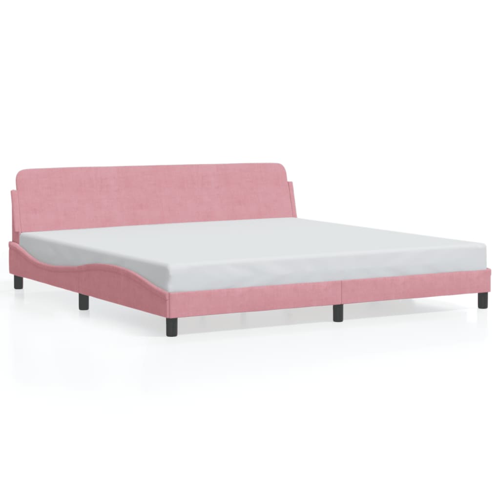 Bedframe "Dover" fluweel roze 200x200 cm is nu te koop bij PeponiXL, paradijselijk wonen!