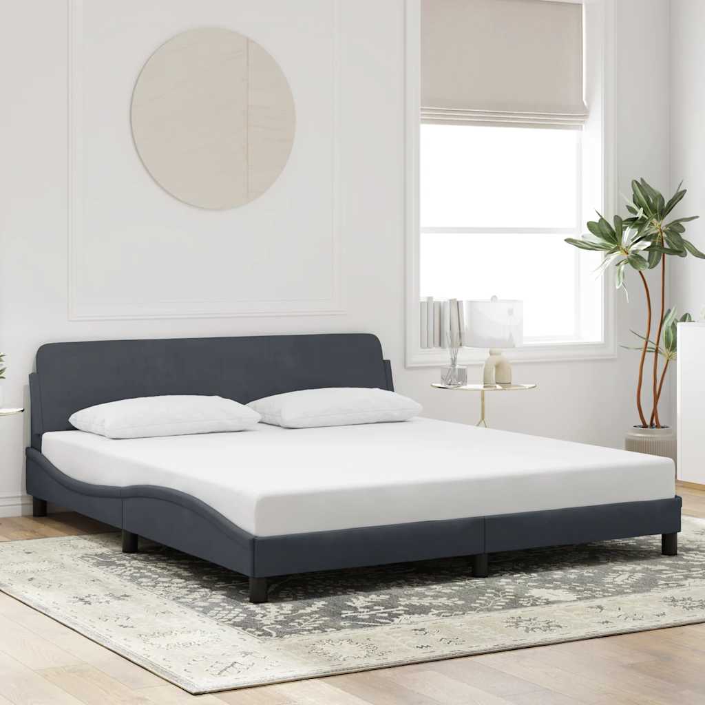 Bedframe Dover donkergrijs 180x200 cm fluweel is nu te koop bij PeponiXL, paradijselijk wonen!