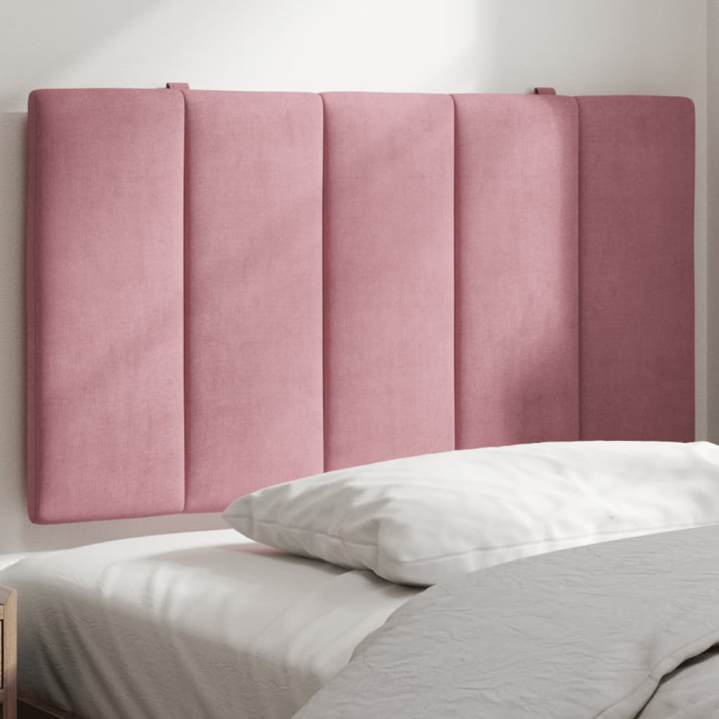 Hoofdbordkussen "Hanko" 80 cm fluweel roze is nu te koop bij PeponiXL, paradijselijk wonen!