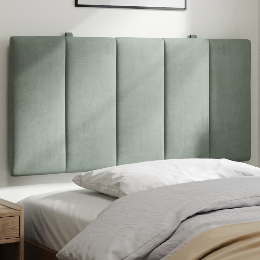 Hoofdbordkussen "Hanko" 100 cm velvet lichtgrijs is nu te koop bij PeponiXL, paradijselijk wonen!