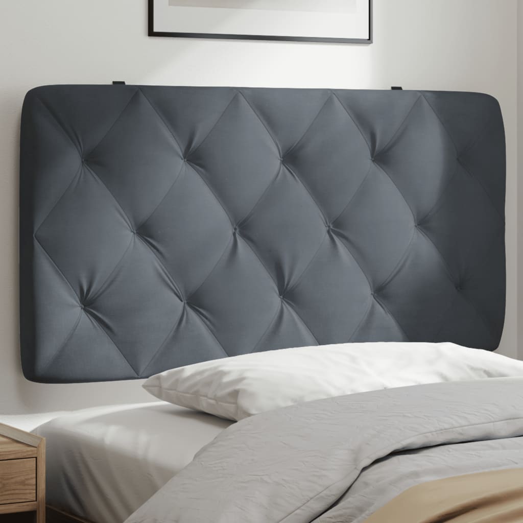 Hoofdbordkussen 100 cm fluweel donkergrijs is nu te koop bij PeponiXL, paradijselijk wonen!