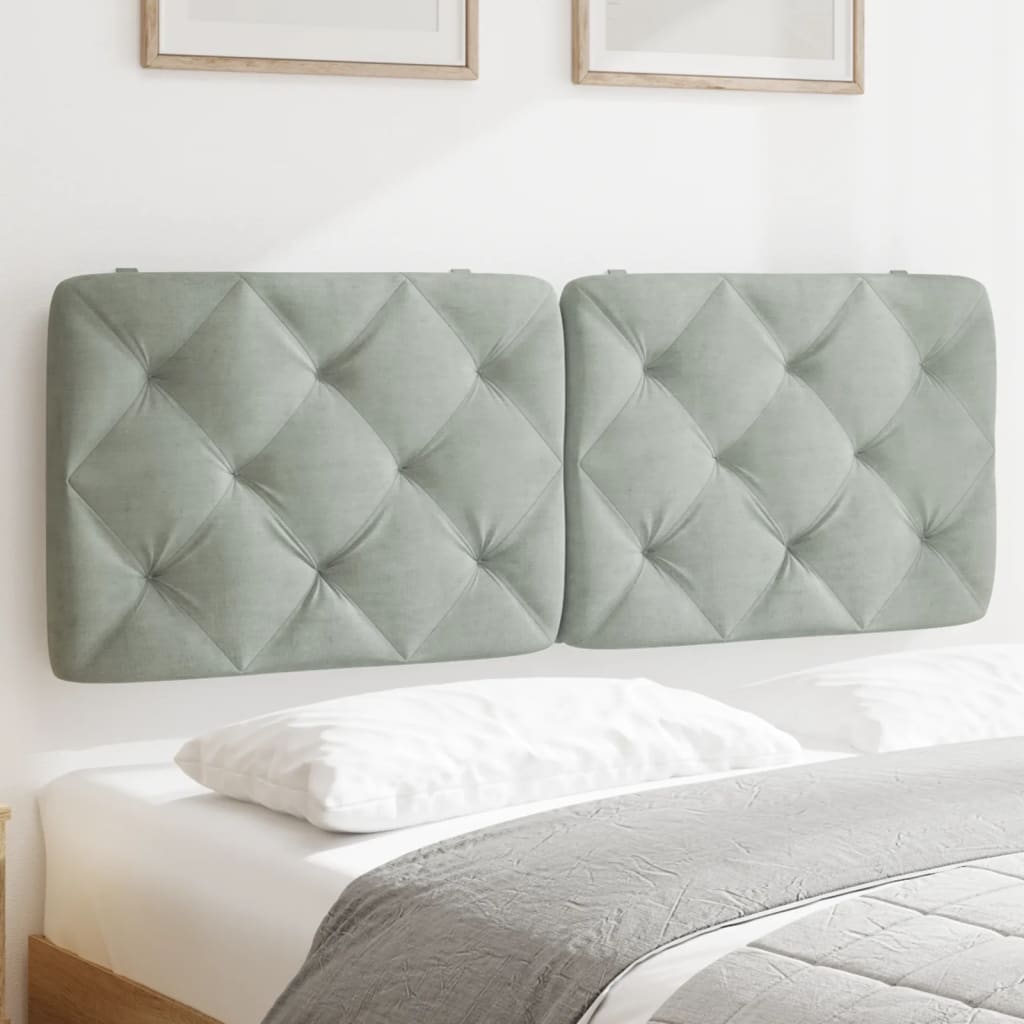 Hoofdbordkussen 120 cm fluweel lichtgrijs is nu te koop bij PeponiXL, paradijselijk wonen!