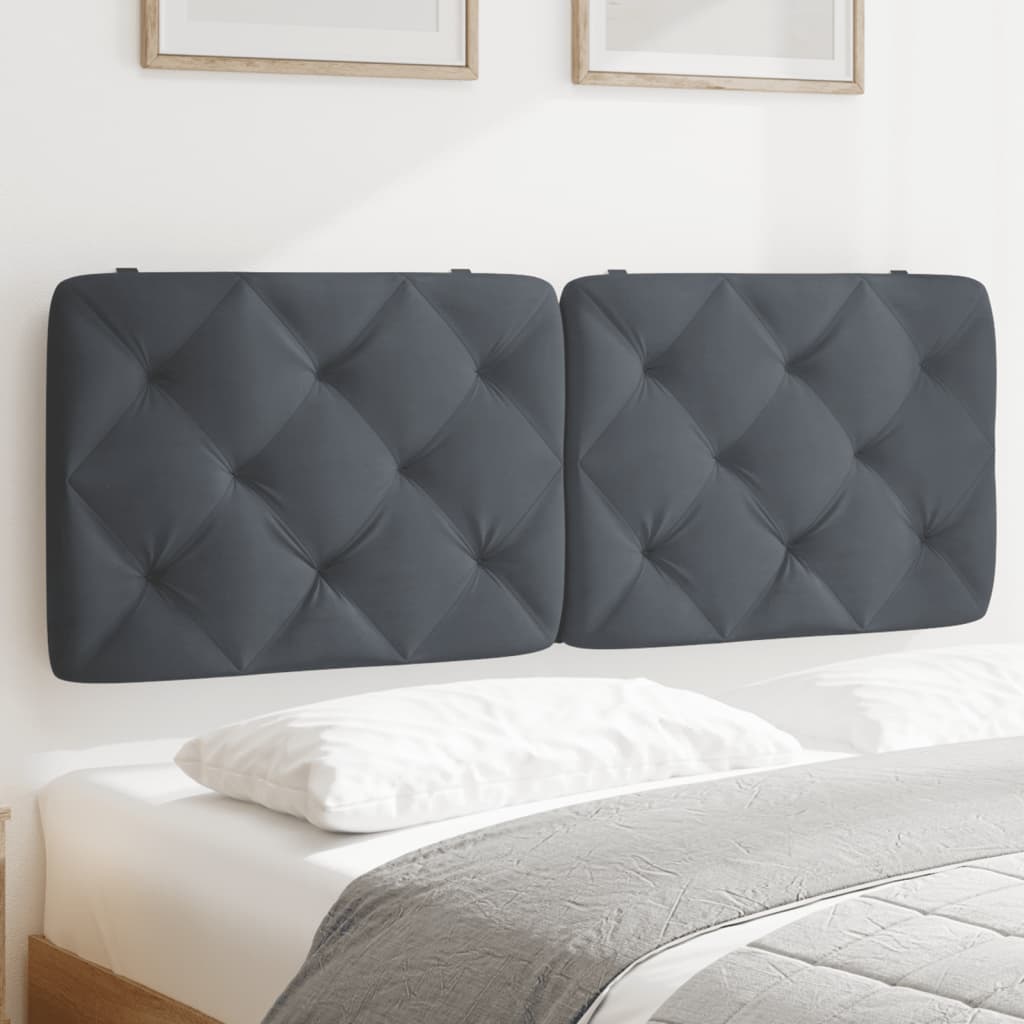 Hoofdbordkussen 120 cm fluweel donkergrijs is nu te koop bij PeponiXL, paradijselijk wonen!