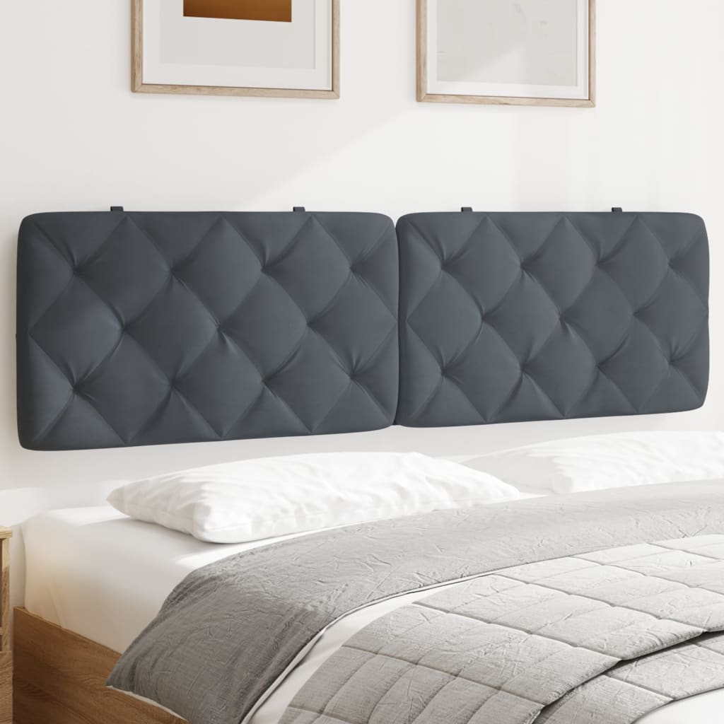 Hoofdbordkussen 183 cm fluweel donkergrijs is nu te koop bij PeponiXL, paradijselijk wonen!
