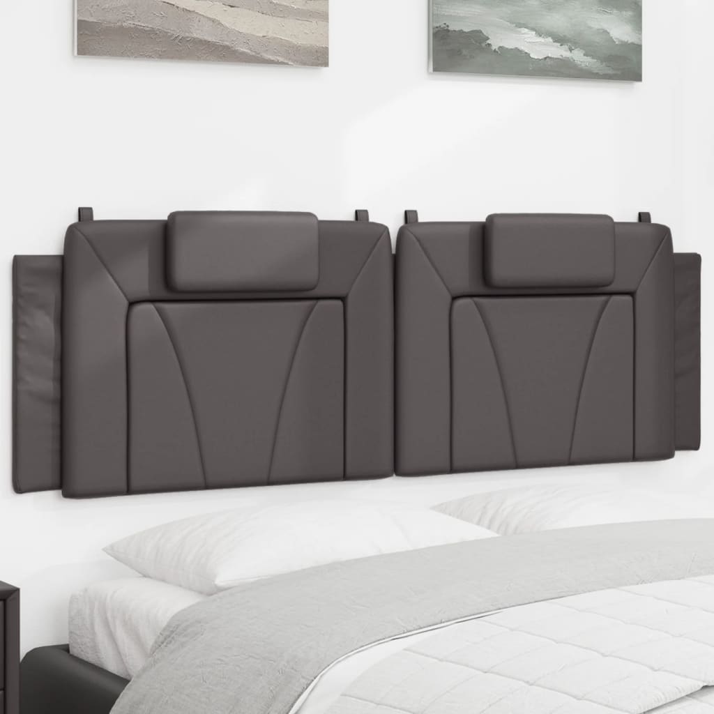 Hoofdbordkussen "Viana" 160 cm kunstleer grijs is nu te koop bij PeponiXL, paradijselijk wonen!