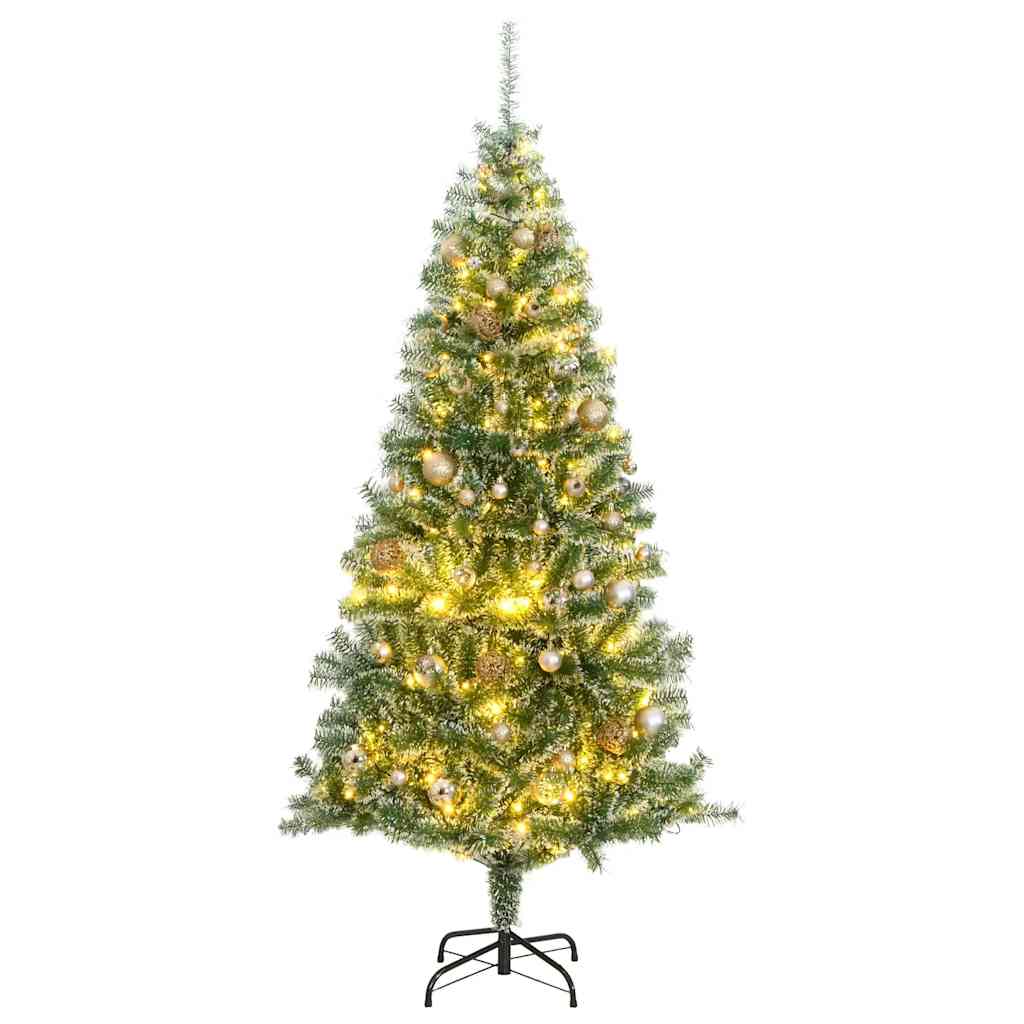 Kunstkerstboom met 300 LED's kerstballen en sneeuw 240 cm is nu te koop bij PeponiXL, paradijselijk wonen!