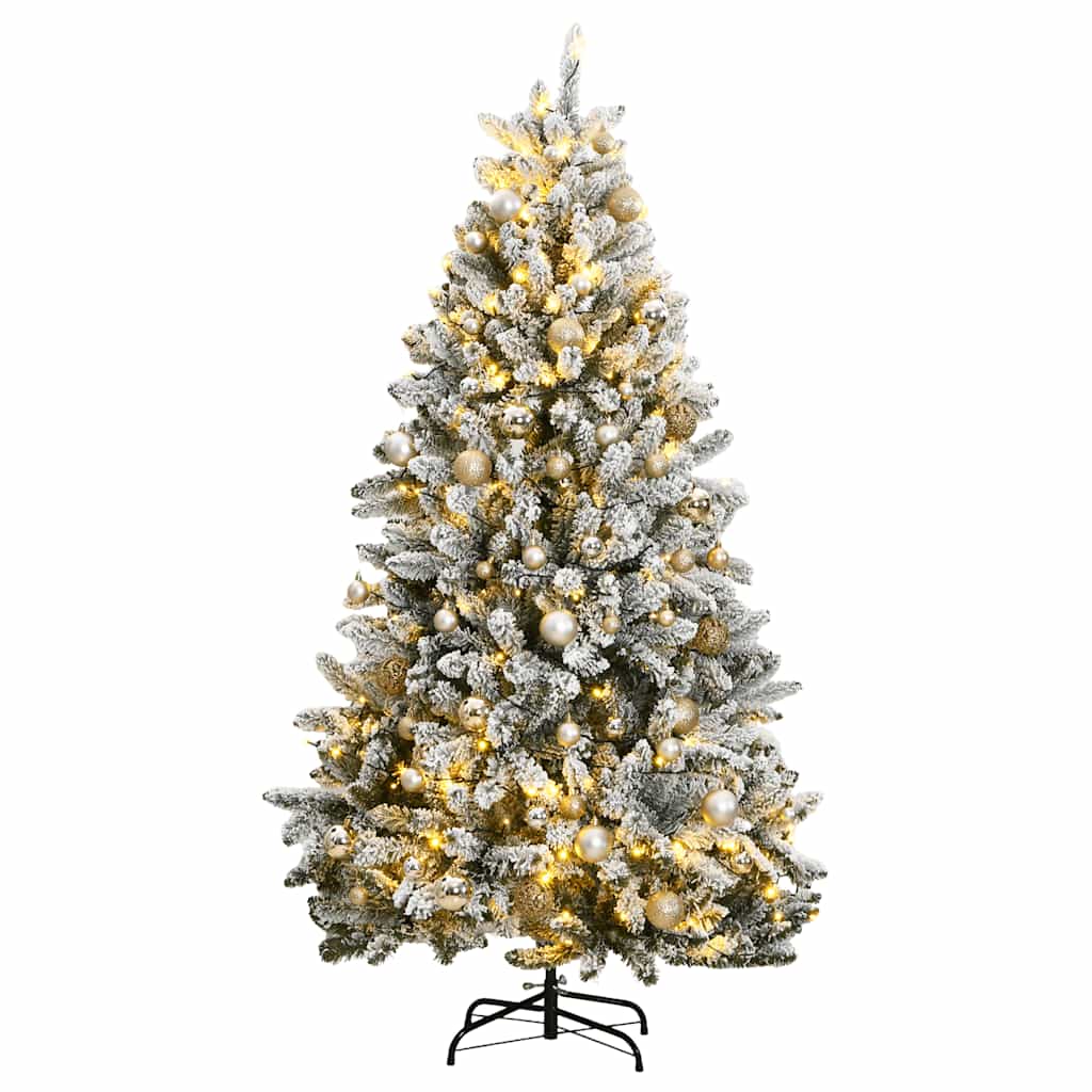 Kunstkerstboom met scharnieren 300 LED's en kerstballen 240 cm is nu te koop bij PeponiXL, paradijselijk wonen!