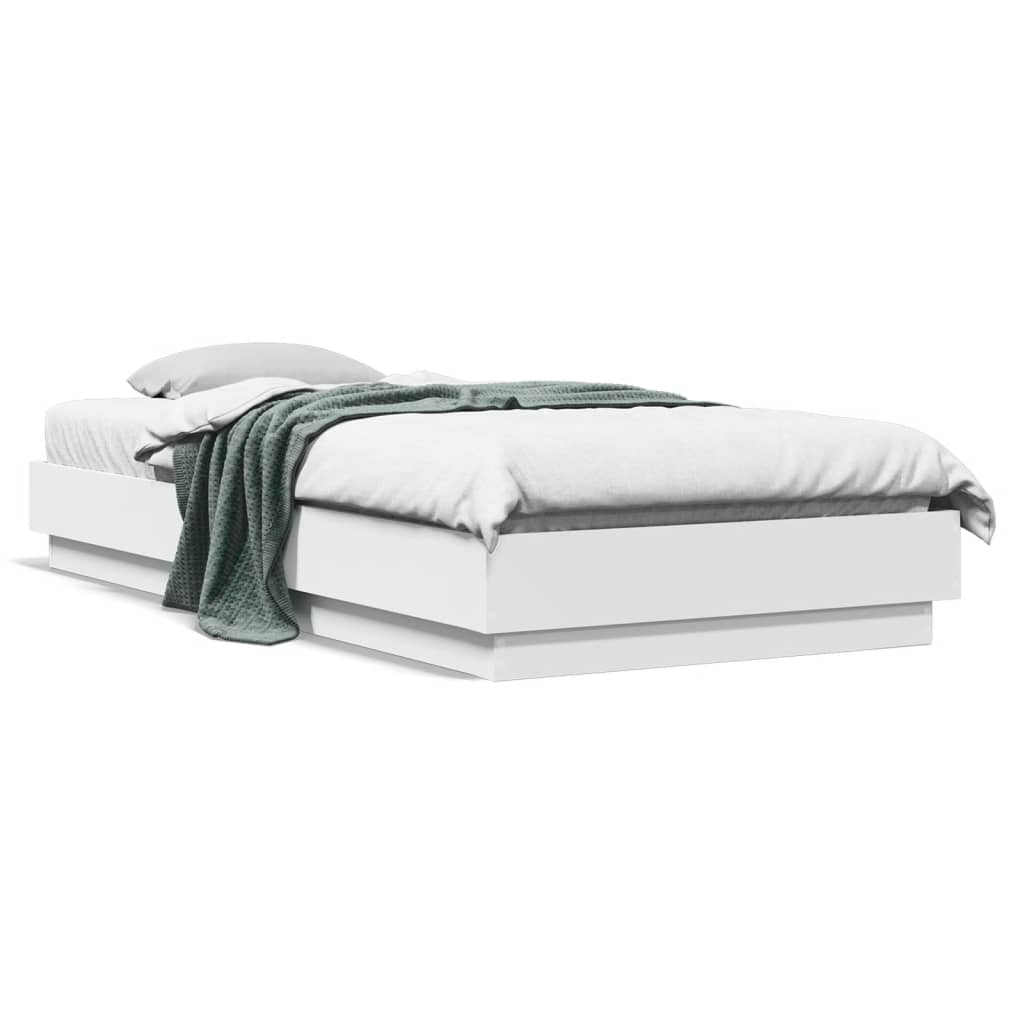 Bedframe bewerkt hout wit 90x200 cm is nu te koop bij PeponiXL, paradijselijk wonen!