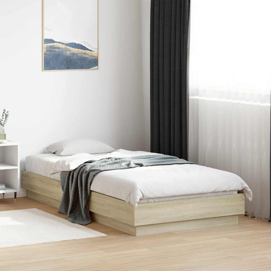 Bedframe zonder matras hout sonoma eikenkleurig 90x190 cm is nu te koop bij PeponiXL, paradijselijk wonen!
