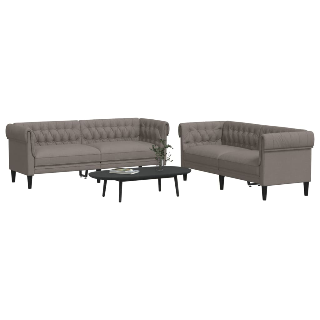 2-delige Loungeset stof taupe is nu te koop bij PeponiXL, paradijselijk wonen!