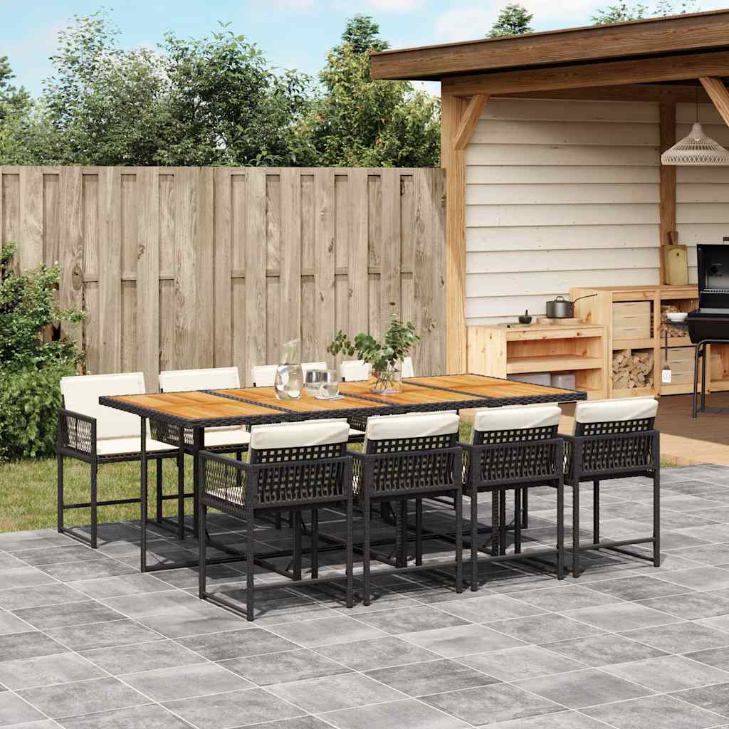 9-delige Tuinset poly rattan zwart is nu te koop bij PeponiXL, paradijselijk wonen!