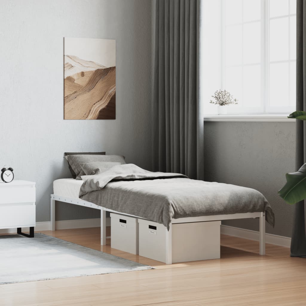 Bedframe metaal wit 75 x 190 cm is nu te koop bij PeponiXL, paradijselijk wonen!