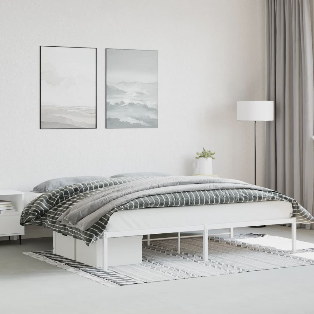 Bedframe metaal wit 200x200 cm is nu te koop bij PeponiXL, paradijselijk wonen!