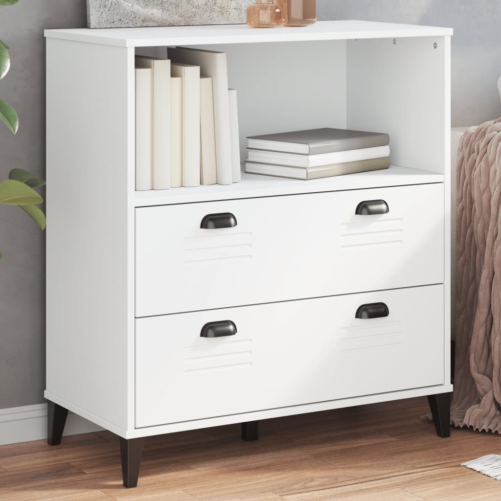 Boekenkast VIKEN 80x40x90 cm bewerkt hout wit is nu te koop bij PeponiXL, paradijselijk wonen!
