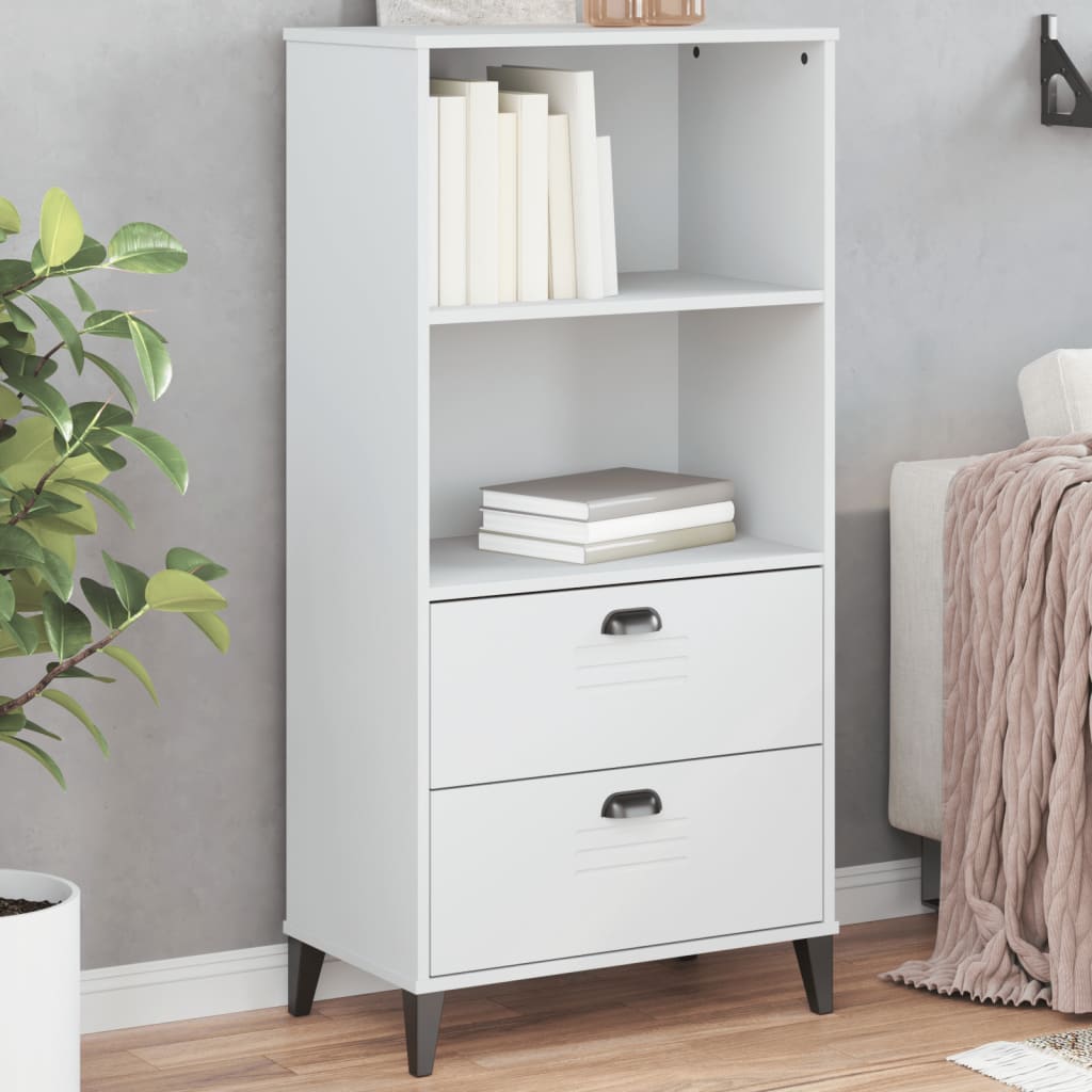 Boekenkast VIKEN 60x35x123 cm bewerkt hout wit is nu te koop bij PeponiXL, paradijselijk wonen!
