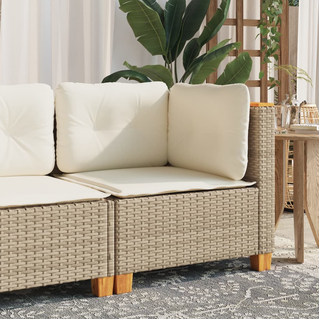 Tuinhoekbank met kussens poly rattan beige is nu te koop bij PeponiXL, paradijselijk wonen!