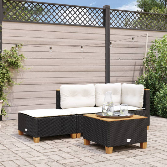 Tuinkruk met kussen 63,5x56x32 cm poly rattan zwart is nu te koop bij PeponiXL, paradijselijk wonen!