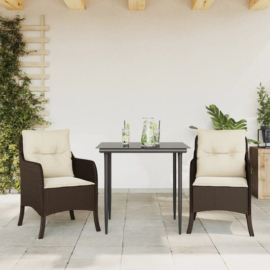 3-delige Tuinset met kussens poly rattan bruin is nu te koop bij PeponiXL, paradijselijk wonen!