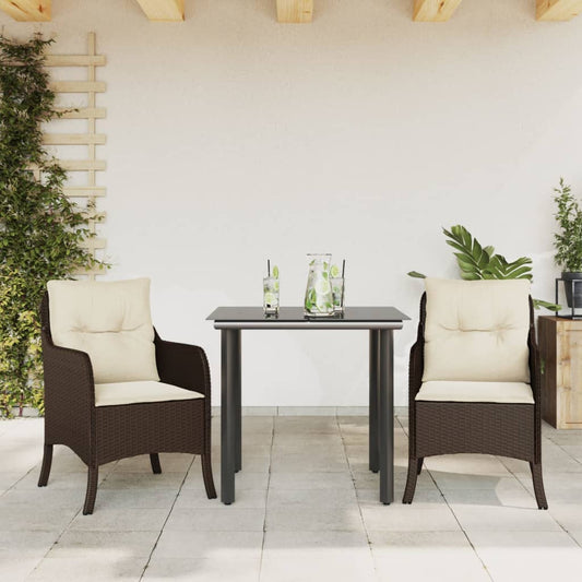 3-delige Tuinset met kussens poly rattan bruin is nu te koop bij PeponiXL, paradijselijk wonen!