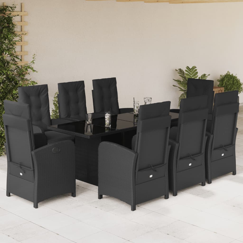 9-delige Tuinset poly rattan zwart is nu te koop bij PeponiXL, paradijselijk wonen!