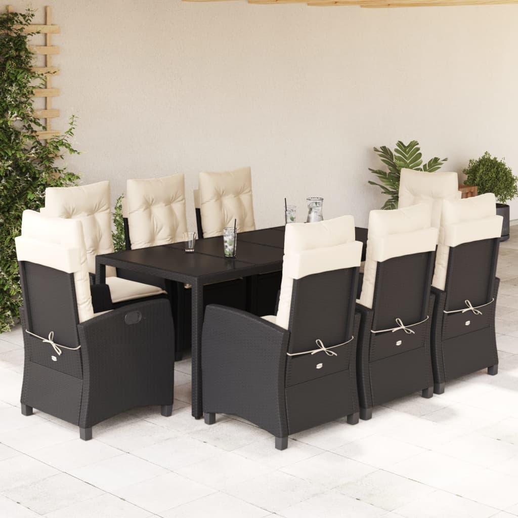 9-delige Tuinset poly rattan zwart is nu te koop bij PeponiXL, paradijselijk wonen!