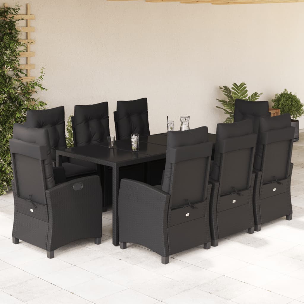 9-delige Tuinset poly rattan zwart is nu te koop bij PeponiXL, paradijselijk wonen!