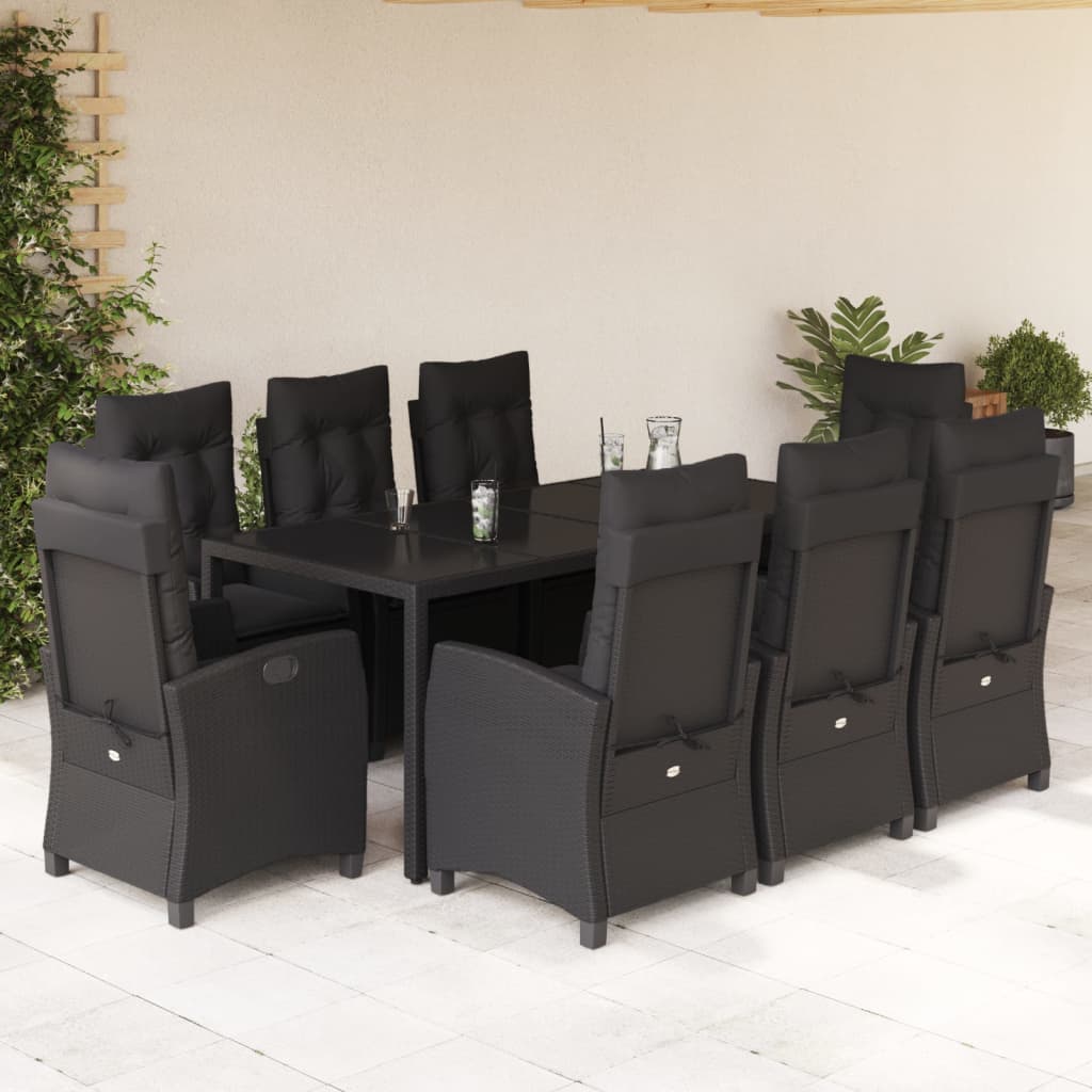 9-delige Tuinset poly rattan zwart is nu te koop bij PeponiXL, paradijselijk wonen!
