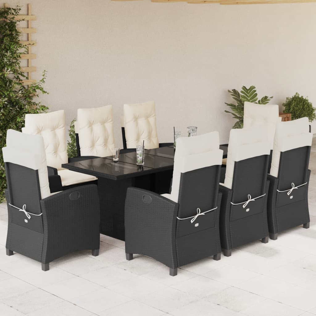 9-delige Tuinset poly rattan zwart is nu te koop bij PeponiXL, paradijselijk wonen!