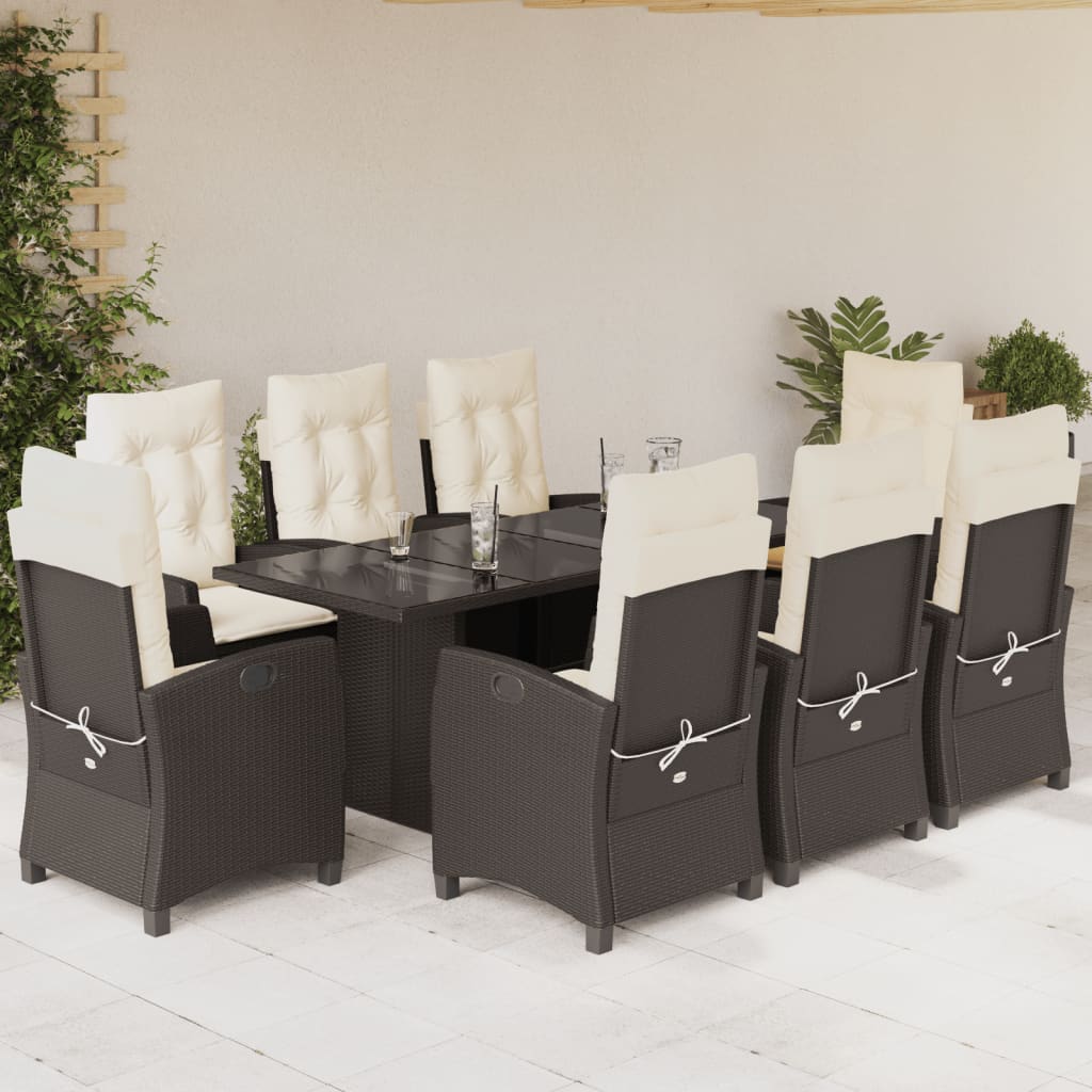 9-delige Tuinset met kussens poly rattan bruin is nu te koop bij PeponiXL, paradijselijk wonen!