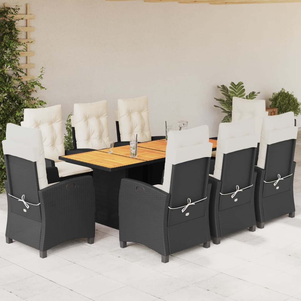 9-delige Tuinset poly rattan zwart is nu te koop bij PeponiXL, paradijselijk wonen!