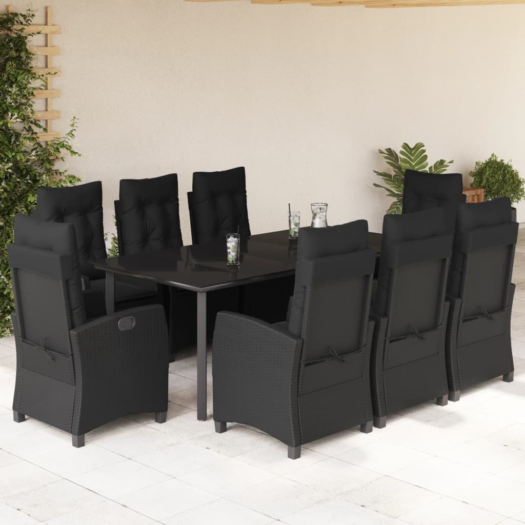 9-delige Tuinset poly rattan zwart is nu te koop bij PeponiXL, paradijselijk wonen!