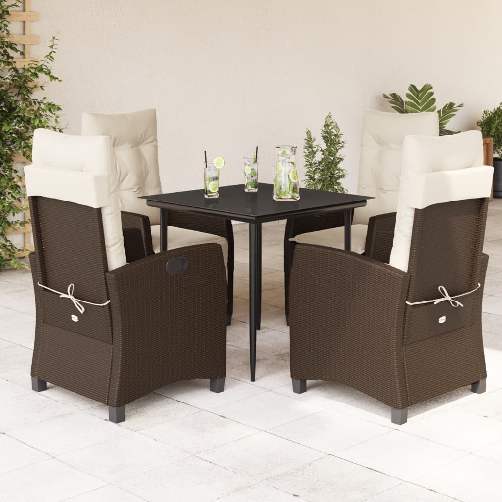 5-delige Tuinset met kussens poly rattan bruin is nu te koop bij PeponiXL, paradijselijk wonen!