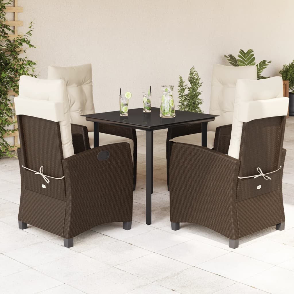 5-delige Tuinset met kussens poly rattan bruin is nu te koop bij PeponiXL, paradijselijk wonen!