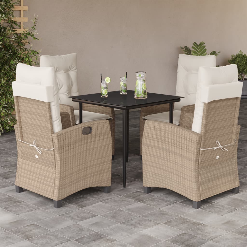 5-delige Tuinset met kussens poly rattan beige is nu te koop bij PeponiXL, paradijselijk wonen!